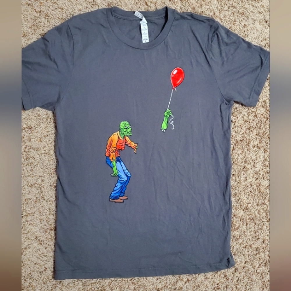 Like NEW Missing Zombie Arm Balloon Monster Gray Graphic Tee Sz M